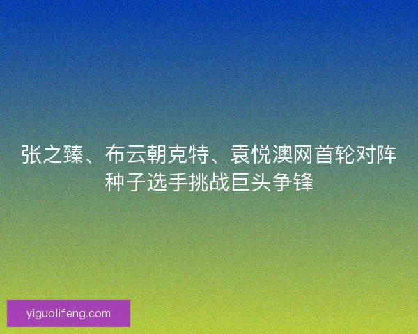 张之臻、布云朝克特、袁悦澳网首轮对阵种子选手挑战巨头争锋
